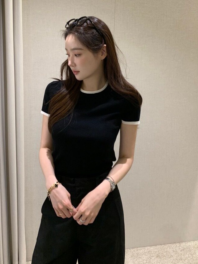 Pull en maille fin à blocs de  - The Korean Lifestyle avis et prix