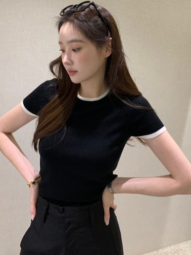Pull en maille fin à blocs de  - The Korean Lifestyle avis et prix